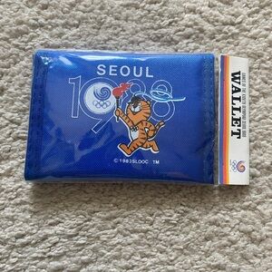 Vintage Seoul 1988 Olympics Blue Wallet